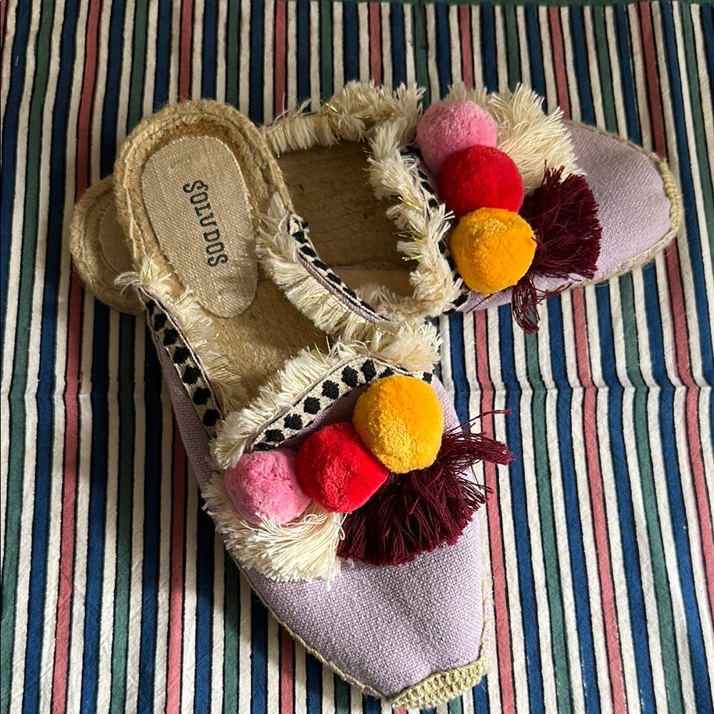 Soludos Espadrilles with Colorful Pom-Poms